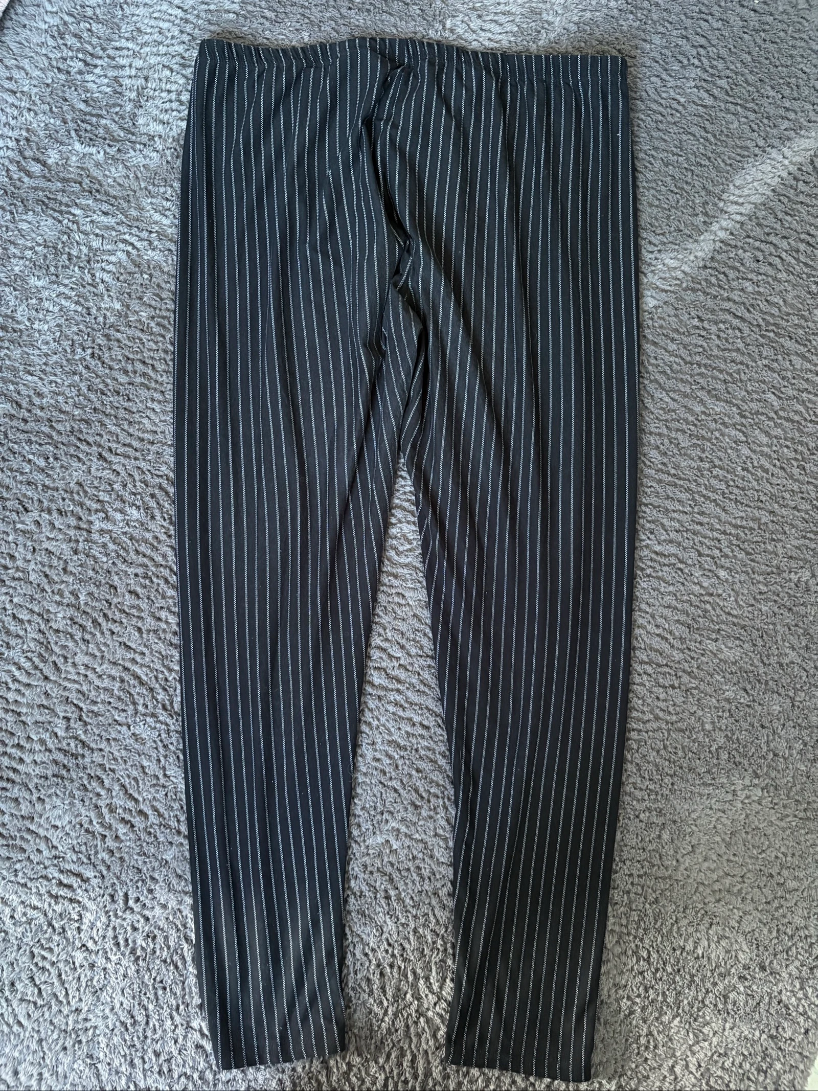 Women's 4XL black striped pajama-style pants with white stripes – photo 4